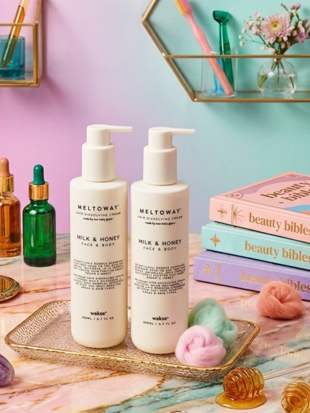 Wakse Meltoway Milk & Honey Hair Dissolving Cream Set (2 Bottles)
